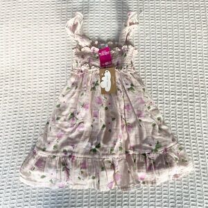 Angel Dear southern magnolias smocked ruffle sundress pink size 3T NWT